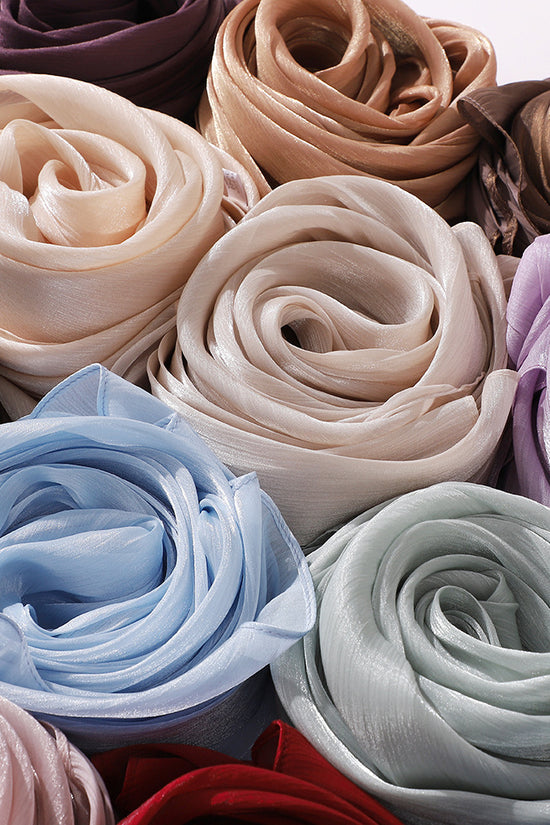 Breathable Cool Island Satin Smooth Silk Toe Scarf