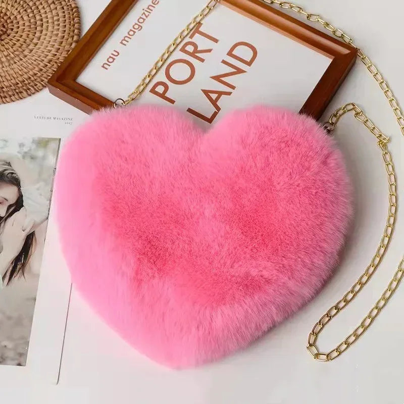 Love Bags For Women Plush Chain Shoulder Bags Valentine's Day Party Bag - DanaFashionstore