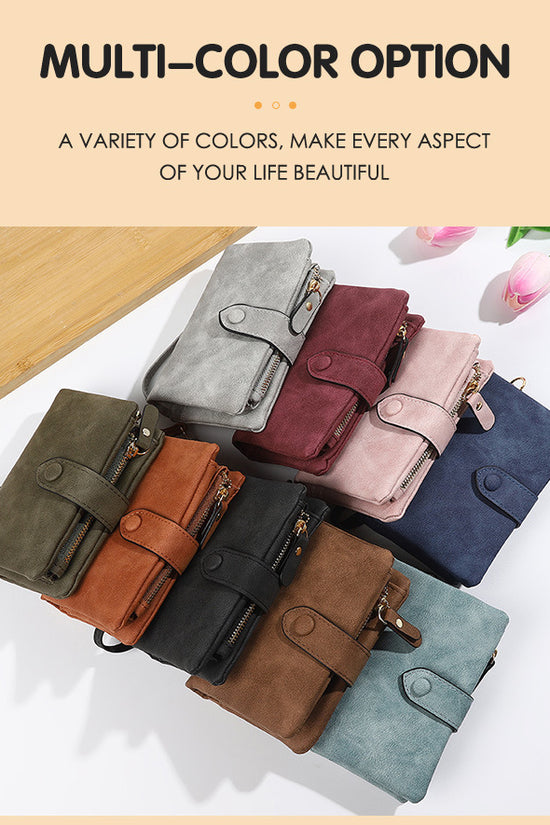 Short Korean Version PU Soft Leather Off Multi-slot Wallet And Coin Purse - Dana Fashion