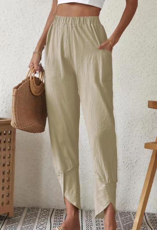 Solid Color Casual Jogger Loose Pockets Diablement Fort Skinny Pants For Women - DanaFashionstore