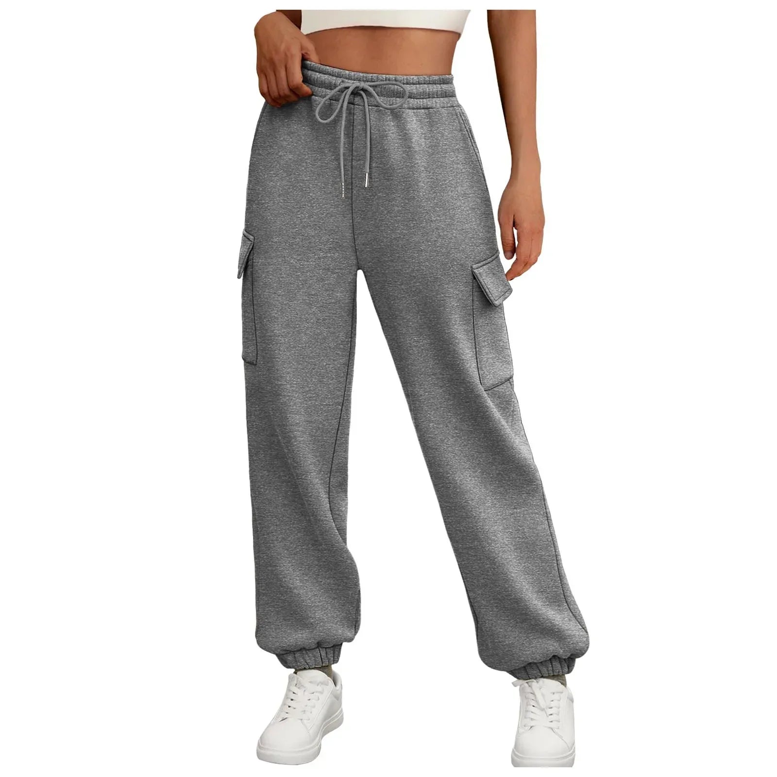 Women's Sweatpants Fleece Lined Baggy Athletic Jogger Trousers With Pockets Fall Casual Trendy Cargo Pants Fall Outfits - DanaFashionstore