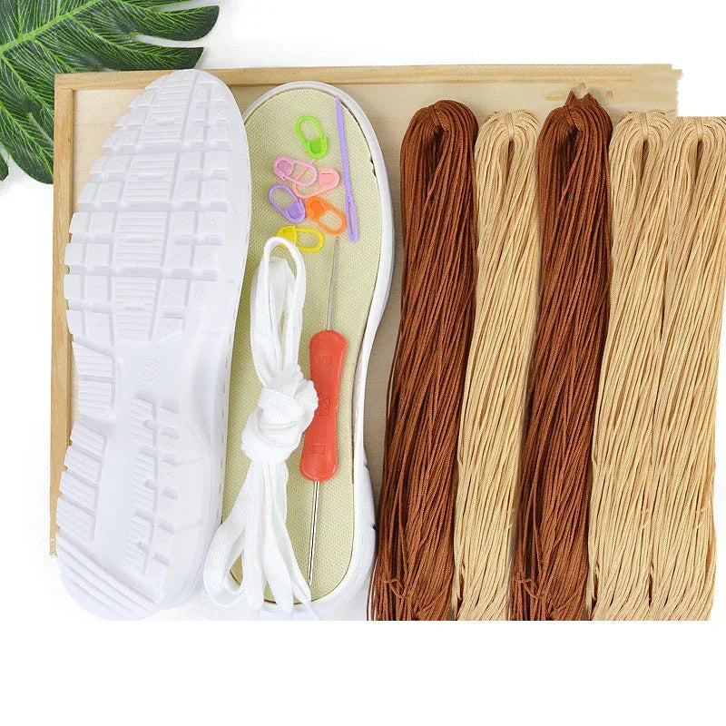 Hand Woven Sandals Hollow Crochet Breathable Shoe Material Pack - DanaFashionstore