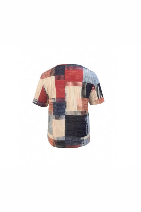 Fashion Casual All-match Square Pattern Short Sleeve