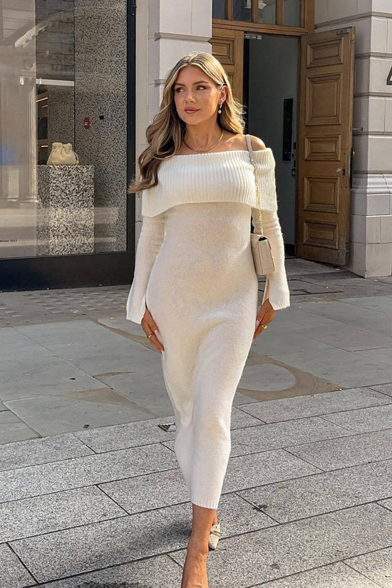 Off-the-shoulder Knitted Base Skirt Women