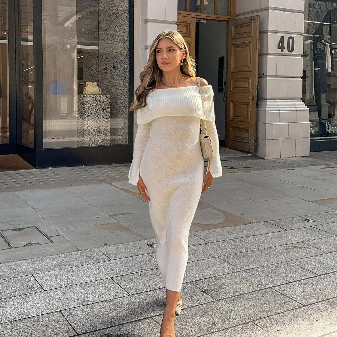 Off-the-shoulder Knitted Base Skirt Women - DanaFashionstore