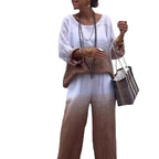 Product Women's Clothes Fashion Cotton Linen Gradient Two-piece Set