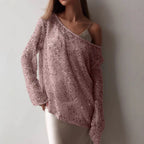 European And American Long Sleeve Hollow Loose Pullover Sequined Top Women's Clothing - DanaFashionstore