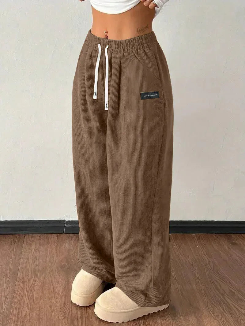 Loose Drawstring Solid Color Pocket Casual Versatile Pants Women's Pants - DanaFashionstore