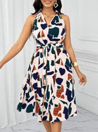 Casual Summer Vacation Dress Women 2026 - High Waist Flared Dress - DanaFashionstore