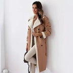 Winter Jacket With Belt Fashion Double Breasted Lapel Windbreaker Women's Long Trench Coat Mid-length Overcoat Clothing - DanaFashionstore