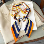 Artificial Silk Striped High-grade Korean Style Stylish Beach Arm Bag Silk Scarf - DanaFashionstore