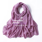 Pure Color Pearl Chiffon Scarf Headcloth Veil Chiffon Scarf - DanaFashionstore