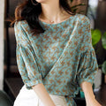 Women's Cropped Lantern Sleeve Floral Top - DanaFashionstore
