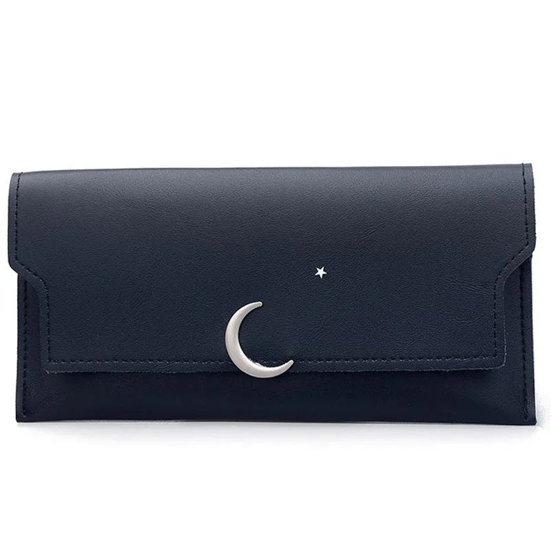 Star Moon Rivet Zipper Soft Leather Coin Wallet - DanaFashionstore