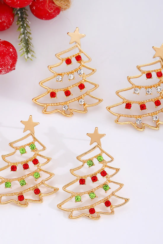 Christmas Earrings With Christmas Tree Colorful Zircon Christmas Tree Earrings  For Women Personality Earrings Party Jewelry Christmas Gift