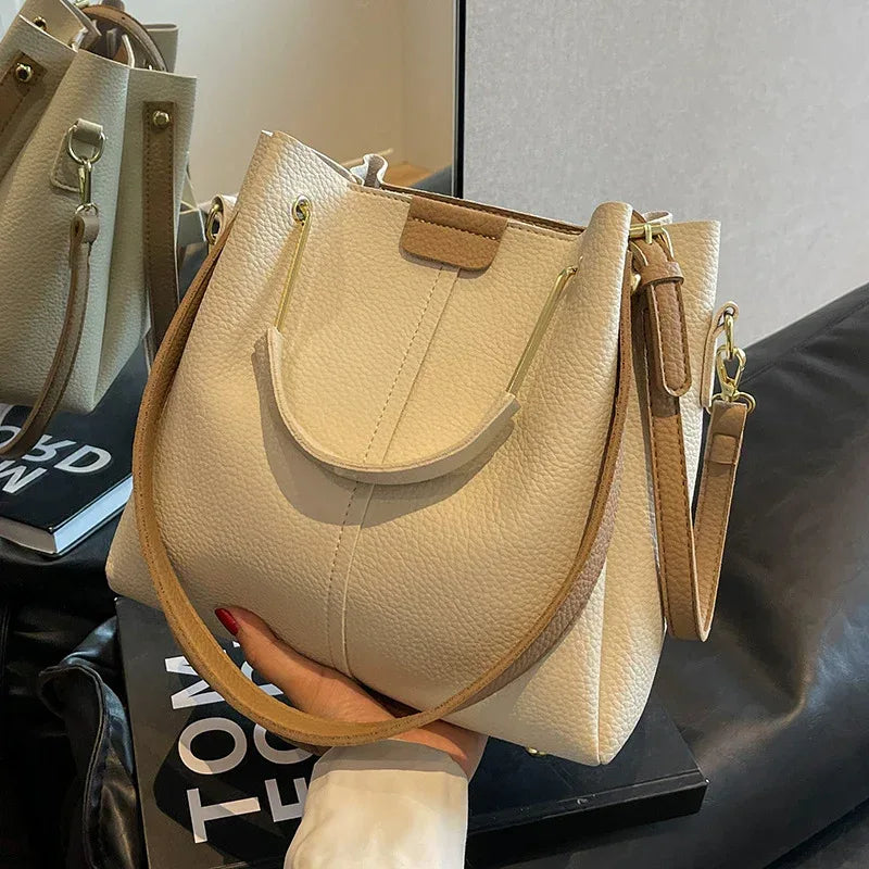 Women's Large-capacity Crossbody Autumn All-matching Korean-style Textured Portable Bucket Bag - DanaFashionstore