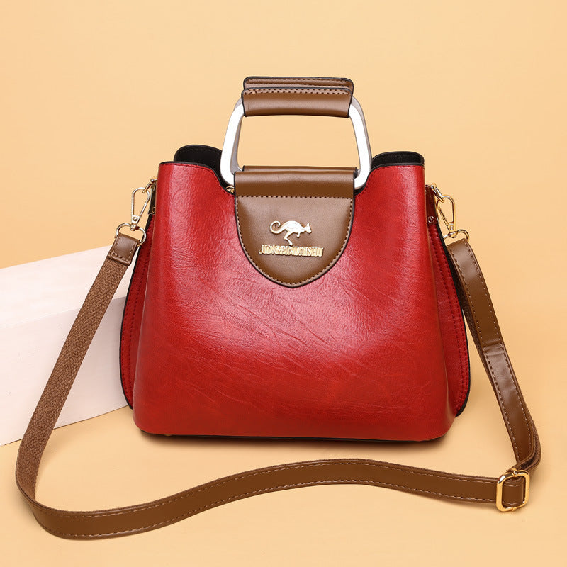 Large Capacity Totes Middle-aged High-grade Soft Leather Shoulder - Dana Fashion