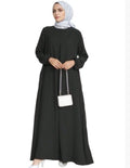 Women's Solid Color Simple Long-sleeved Loose-fitting Elegant Dress