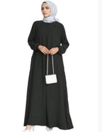 Women's Solid Color Simple Long-sleeved Loose-fitting Elegant Dress