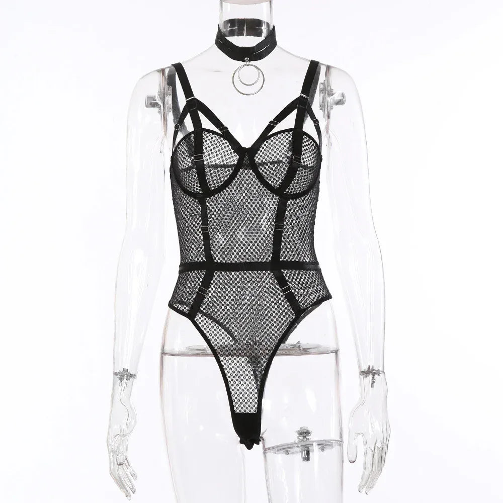 See-through Body Shaping Seduction Lace Mesh Jumpsuit - DanaFashionstore