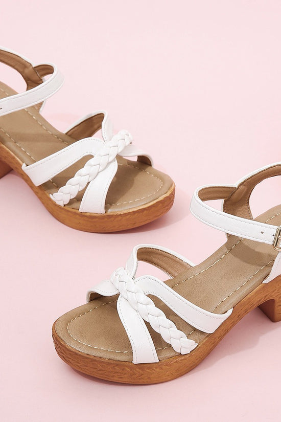 Foreign Trade Round Head Chunky Heel Ankle-strap Buckle Sandals