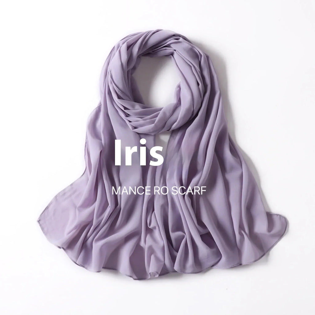 Pure Color Pearl Chiffon Scarf Headcloth Veil Chiffon Scarf - DanaFashionstore
