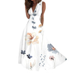 Digital Print V-Neck Swing Dress 2026 - Fashion Long Dress - DanaFashionstore
