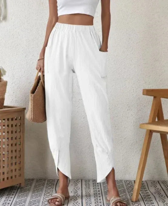 Solid Color Casual Jogger Loose Pockets Diablement Fort Skinny Pants For Women - DanaFashionstore