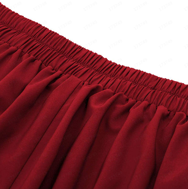 Women's Fashion Casual Skirt With Pockets Retro High Waist Pleated