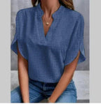 Summer Short-sleeved Chiffon Shirt New V-neck Shirt Women's Casual Versatile Clothing - DanaFashionstore