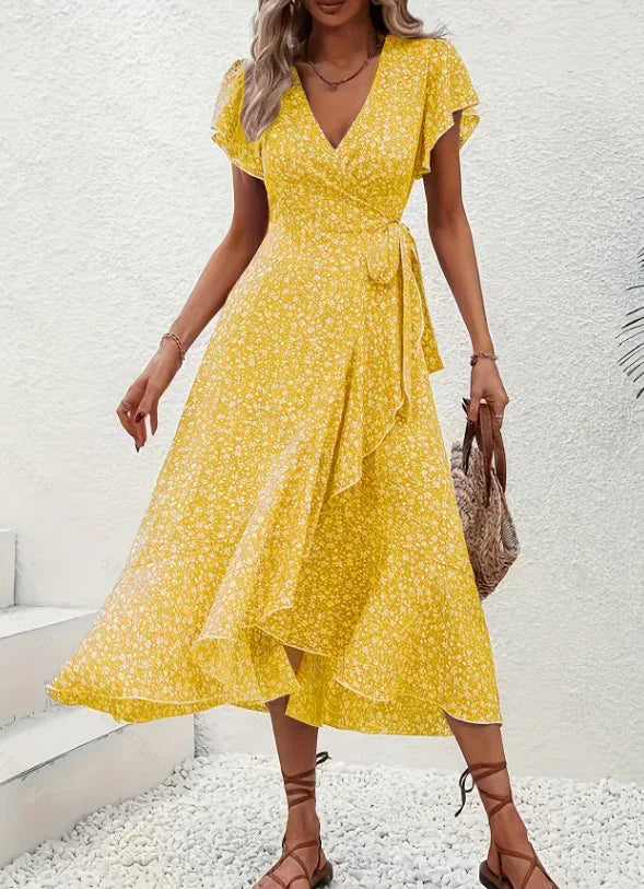 Fashion Floral Short Sleeve Dress Women 2026 - Summer Casual Dress - DanaFashionstore