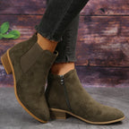 Pointed Suede Elastic Band, Thick Heel Casual Single Shoes For Women - DanaFashionstore