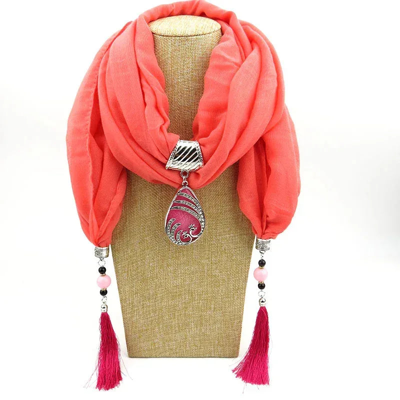 Ethnic Style Peacock Pendant Gem Tassel Scarf Shawl Autumn And Winter Women's Scarf - DanaFashionstore