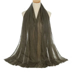 Pleated Viscose Yarn Monochrome Scarf Natural Wrinkled Cotton And Linen Burrs - DanaFashionstore