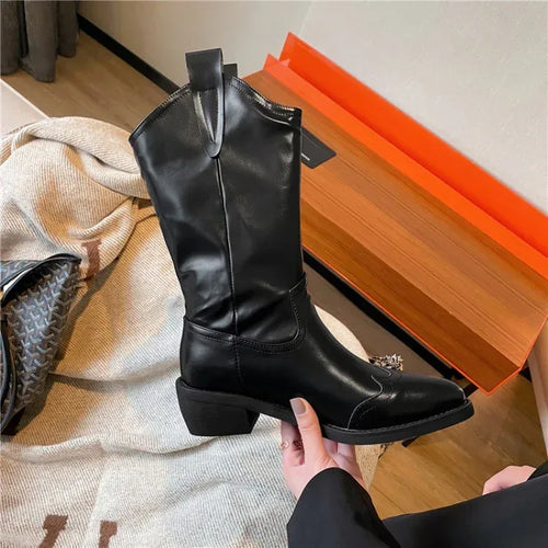 European And American Vintage Western Cowboy Boots For Autumn And Winter - DanaFashionstore