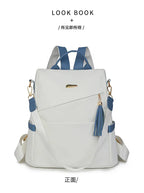 Oxford Cloth Stitching Women'S Backpack Anti-Theft Back Zipper Girls Schoolbag Casual Travel Double Shoulder Backpack - DanaFashionstore