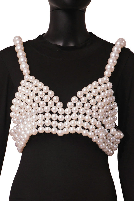 Sexy Fashion Pearl Suspender Vest
