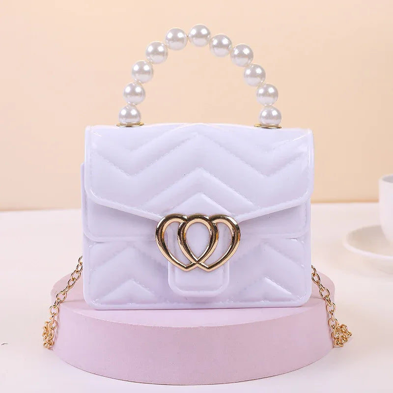 One Shoulder Messenger Mini Chain Key Pearl Jelly Bag - DanaFashionstore
