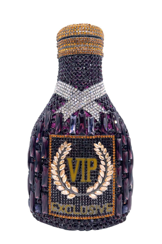 Champagne Bottle Diamond Hand Holding Dinner Bag - Dana Fashion