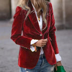 Velvet Lapel Casual Suit Business Fashion Slim Single-breasted Jacket Outwear Clothing For Women - DanaFashionstore