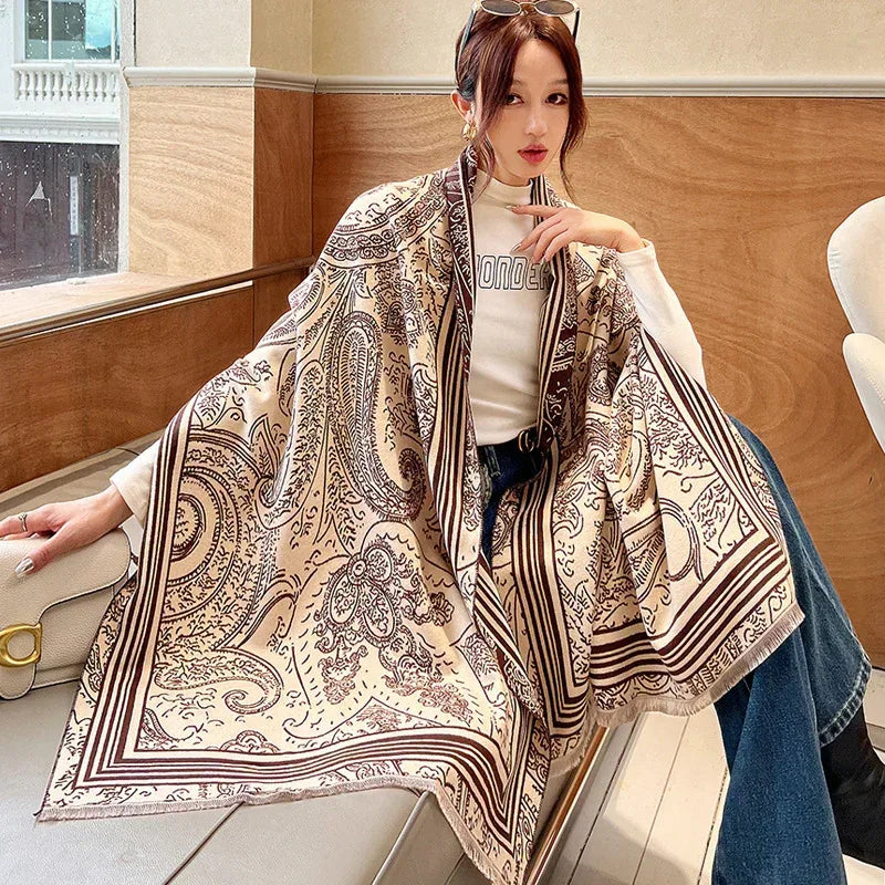 Female Versatile Fashion Thickened Warm Cashmere Scarf - DanaFashionstore