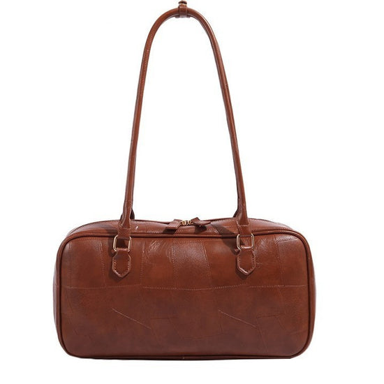 Retro Patchwork Large Capacity Commuter Bag Advanced Texture One-shoulder Versatile Handbag - Dana Fashion