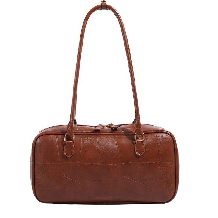 Retro Patchwork Large Capacity Commuter Bag Advanced Texture One-shoulder Versatile Handbag - Dana Fashion