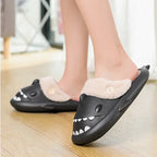 Winter Shark Shoes House Slippers With Button EVA Couple Slippers - DanaFashionstore