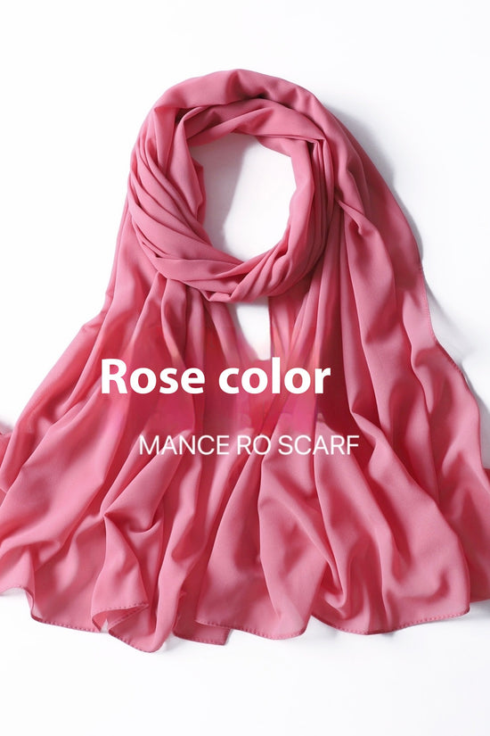 Pure Color Pearl Chiffon Scarf Headcloth Veil Chiffon Scarf