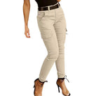 European And American Women's Trousers, Low-waisted Buttons, Solid Color Pockets