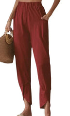 Solid Color Casual Jogger Loose Pockets Diablement Fort Skinny Pants For Women - DanaFashionstore