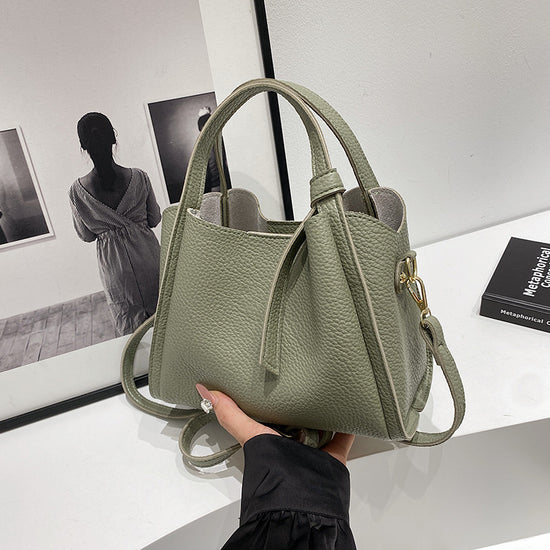 Korean Style Ins New Hong Kong Style Personalized Simple One-shoulder Underarm Bucket Bag Vegetable Basket Retro Crossbody Bag - Dana Fashion