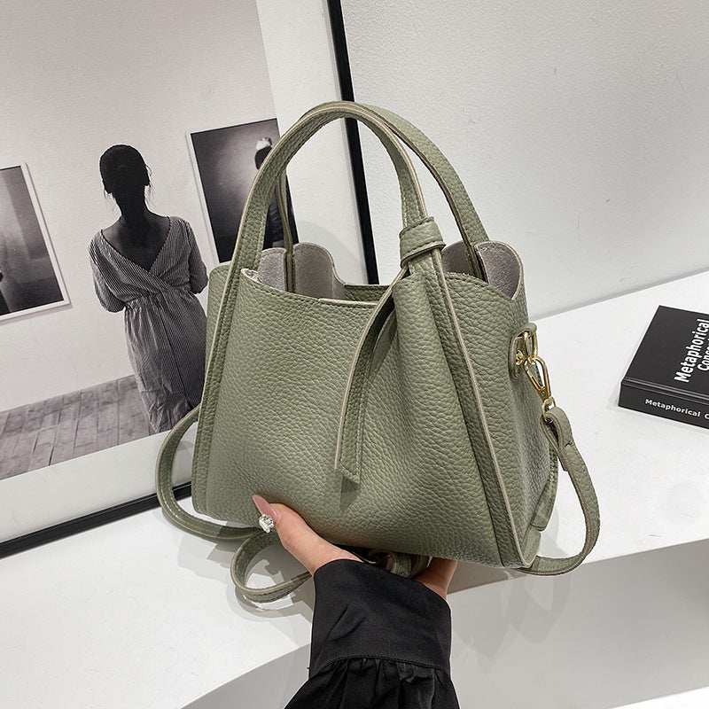 Korean Style Ins New Hong Kong Style Personalized Simple One-shoulder Underarm Bucket Bag Vegetable Basket Retro Crossbody Bag - Dana Fashion