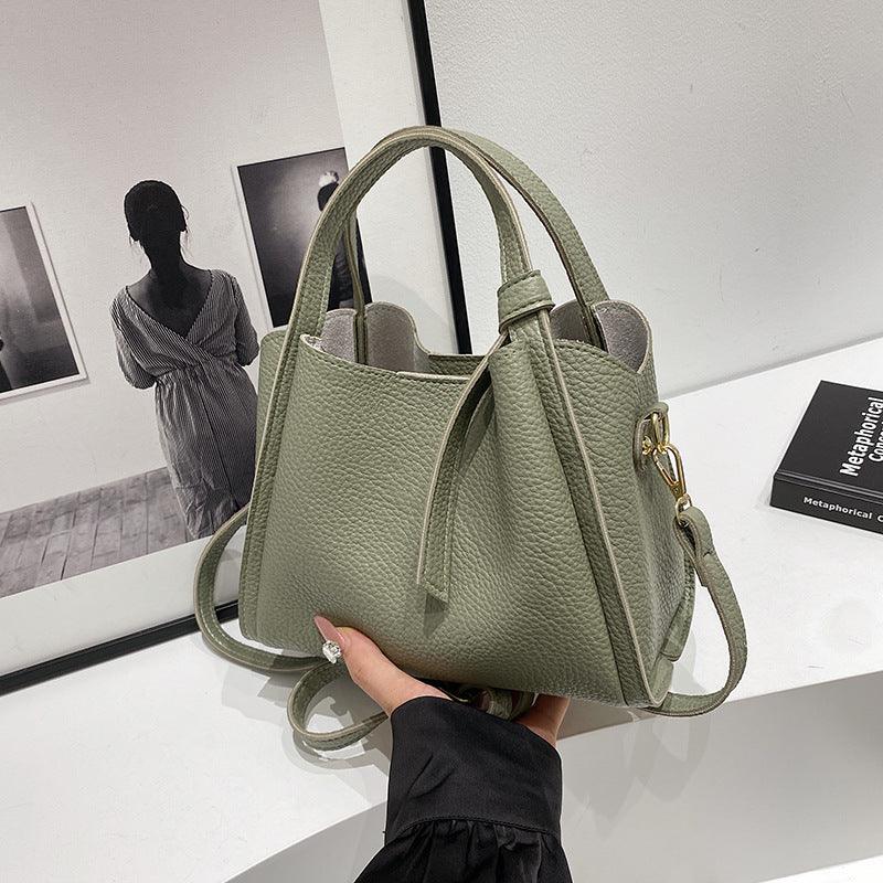 Korean Style Ins New Hong Kong Style Personalized Simple One-shoulder Underarm Bucket Bag Vegetable Basket Retro Crossbody Bag - DanaFashionstore